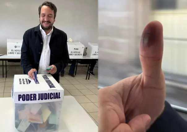Andy López Beltrán emite su voto en Durango