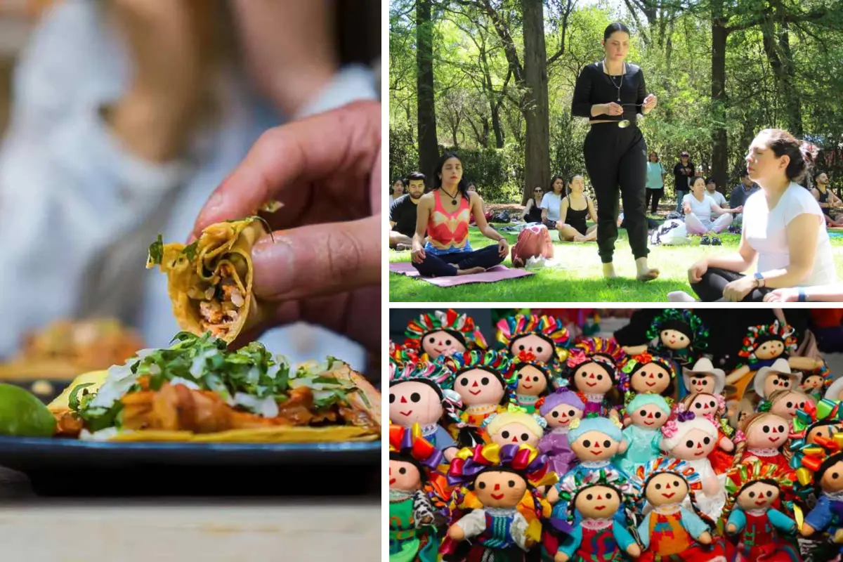 Feria del taco, meditación en Chapultepec y muñecas Malele. Foto: X | Canva