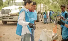 Elva Deyanira impulsa limpieza de humedal junto a estudiantes en Zuazua