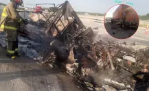 Muere persona calcinada en accidente carretero en Anáhuac, Nuevo León