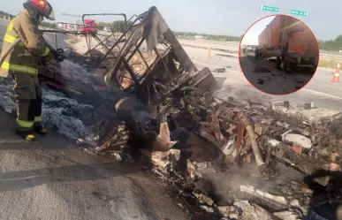 Muere persona calcinada en accidente carretero en Anáhuac, Nuevo León