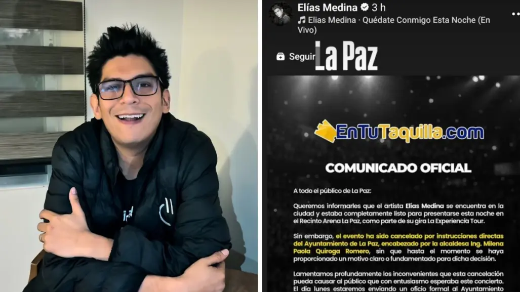 Se cancela concierto de Elías Medina en La Paz una hora antes de comenzar su show