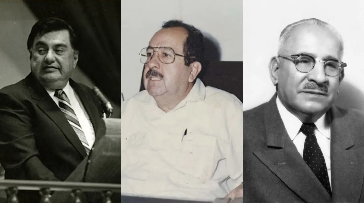 Estos tres gobernadores fueron piezas importantes para la historia de la región. Fotos: Archivo Histórico Pablo L. Martínez