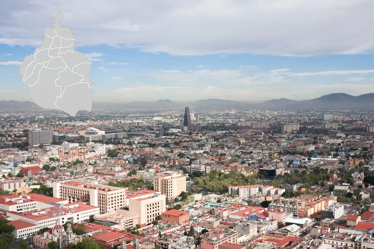 Vista aérea CDMX, mapa de la CDMX. Foto: Gobierno de la CDMX | Canva