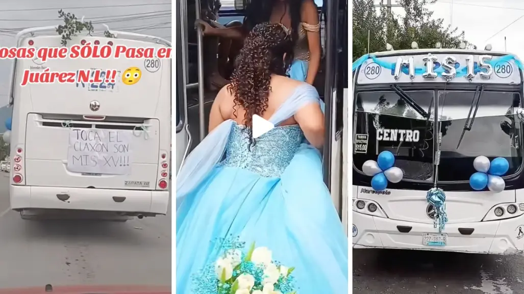 Quinceañera llega en camión urbano a su fiesta en Juárez I VIDEO