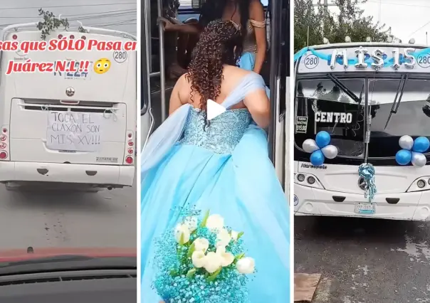 Quinceañera llega en camión urbano a su fiesta en Juárez I VIDEO