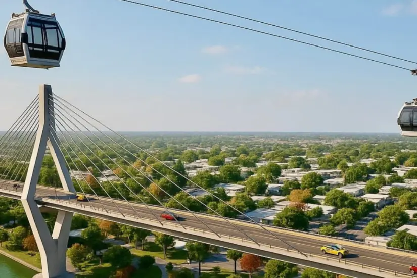 El teleférico tendrá una longitud de 1.2 kilómetros | Foto: ayuntamiento Tampico