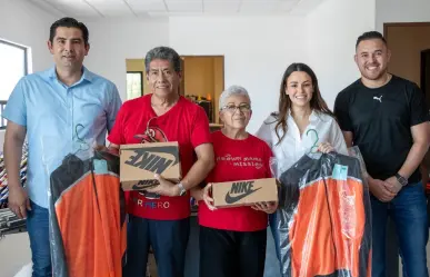 Entregan equipo deportivo en Salinas Victoria para delegación de adultos mayores
