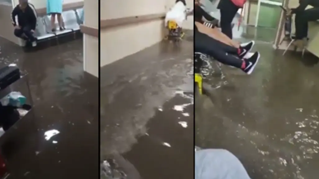 Inundación en el Hospital General 53 del IMSS en Los Reyes La Paz tras fuertes lluvias