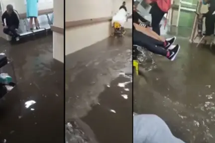 Inundación en el Hospital General 53 del IMSS en Los Reyes La Paz tras fuertes lluvias Inundación en el Hospital General 53 del IMSS en Los Reyes La Paz tras fuertes lluvias