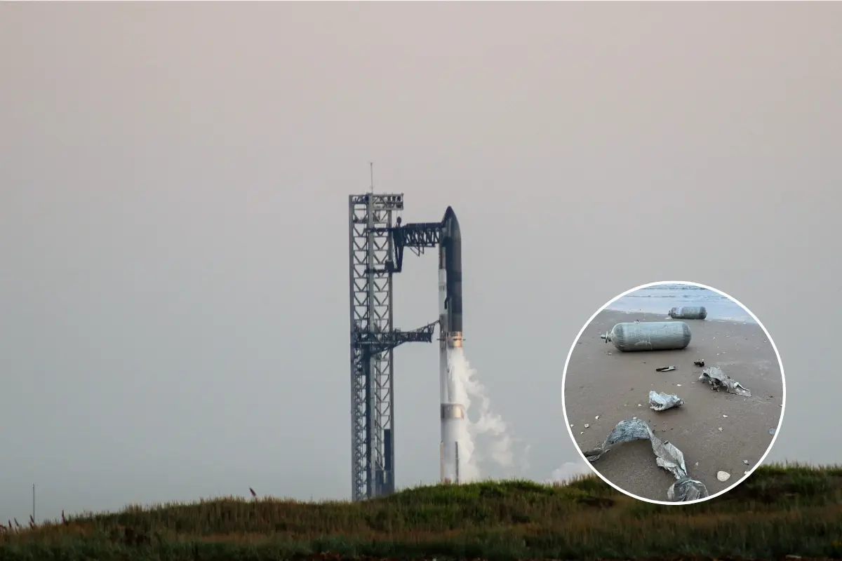 Los desechos metálicos de playa Bagdad podrían corresponder a basura generada por los lanzamientos de SpaceX, la empresa aeroespacial de Elon Musk, ubicada en Boca Chica, Texas. Foto: Ramón Sánchez