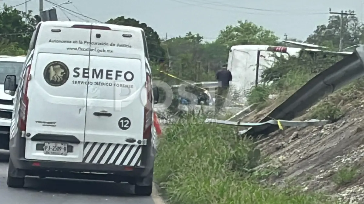 Una tragedia se escribió en la Carretera Nacional, al sur del Estado de Nuevo León. Foto: Ray Elizalde