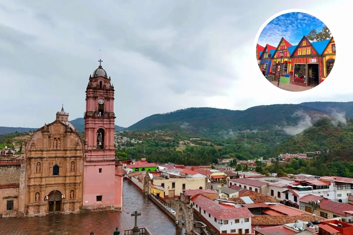 Vista aérea del pueblo de Tlalpujahua Michoacán. Foto: Facebook Tlalpujahua Michoacán