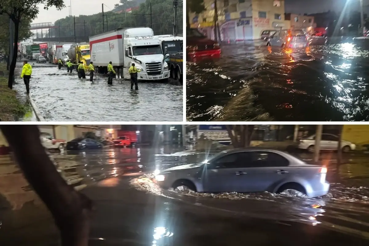 Autos encharcados por la lluvia en CDMX. Foto: Ramón Ramírez | Luis Alfaro | Canva