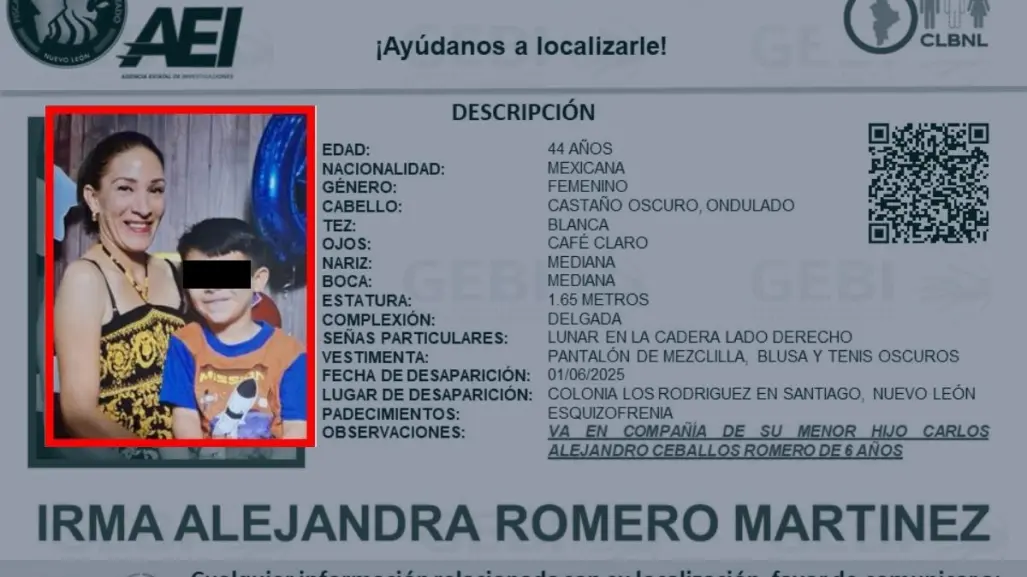 Solicitan el apoyo de búsqueda de madre e hijo desaparecidos en Santiago