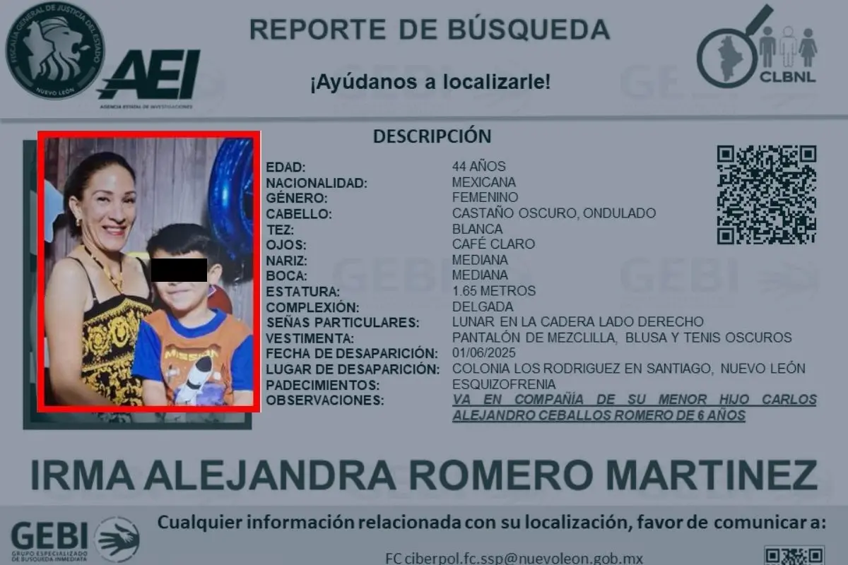 Autoridades intensifican búsqueda de madre e hijo desaparecidos en Santiago. Foto: Grupo Especializado de Búsqueda Inmediata