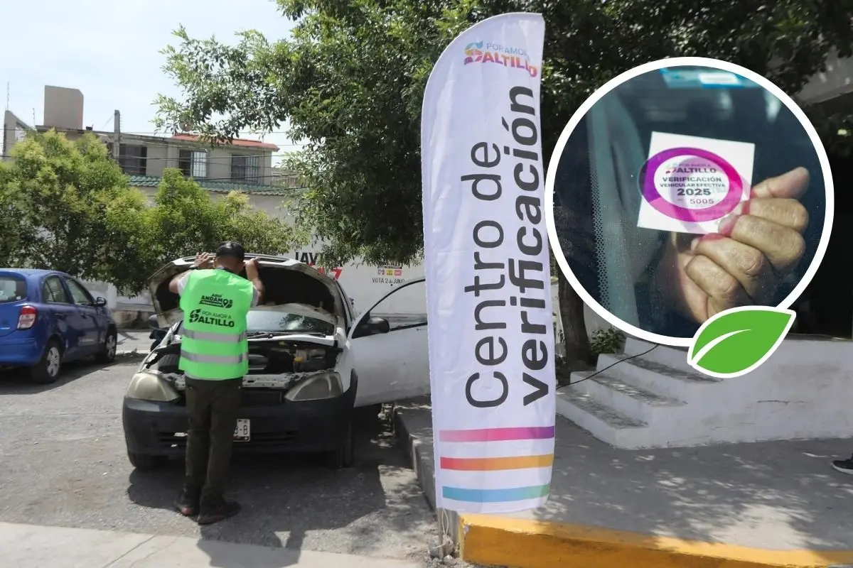 Módulos para realizar la verificación vehicular en Saltillo / Fotos: Gobierno Municipal de Saltillo | Canva