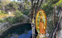 En este cenote en Yucatán hay un altar natural de la Virgen de Guadalupe
