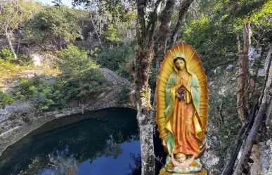 En este cenote en Yucatán hay un altar natural de la Virgen de Guadalupe