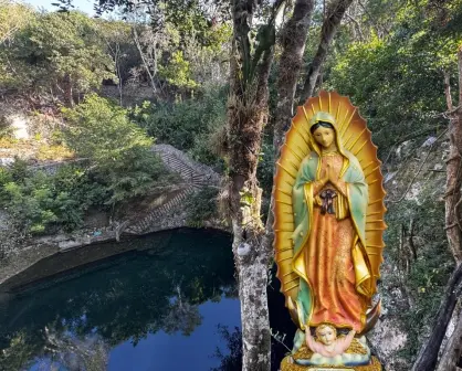 En este cenote en Yucatán hay un altar natural de la Virgen de Guadalupe