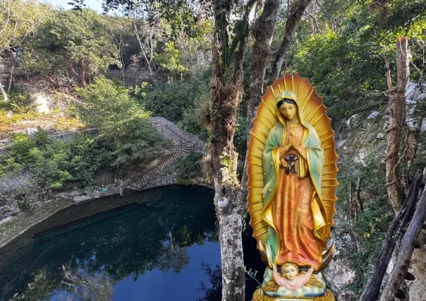 En este cenote en Yucatán hay un altar natural de la Virgen de Guadalupe