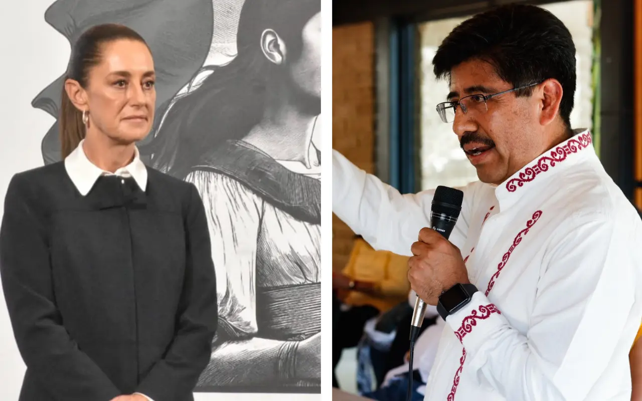 Claudia Sheinbaum y Hugo Aguilar Ortiz. Foto: Enrique Pérez Huerta / X (@HugoAguilarOrti)