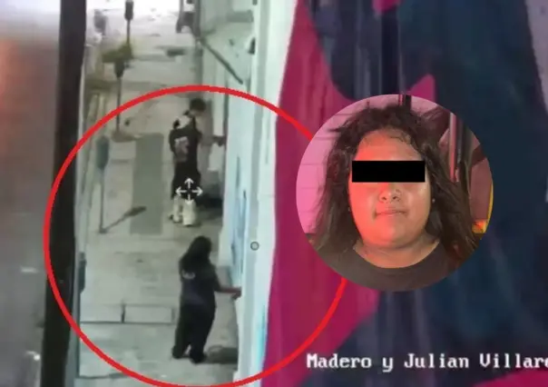 VIDEO | Detienen a mujer por daño a propiedad ajena al hacer graffiti en Monterrey