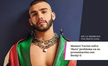 Manuel Turizo sufre incómodo momento durante presentación con Becky G