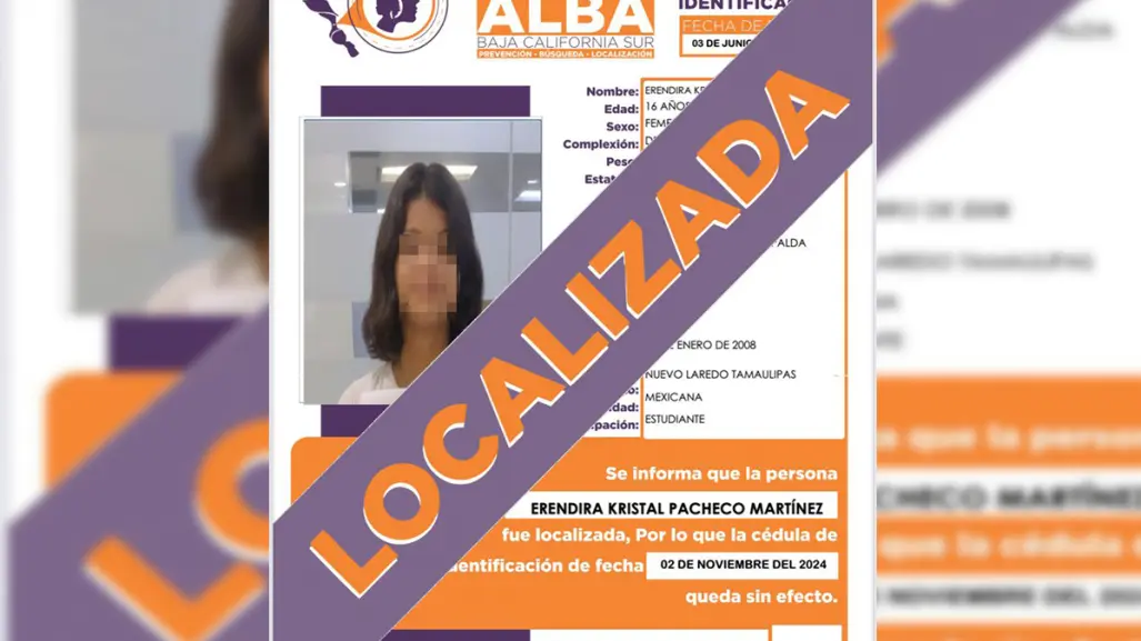 Localizan a 2 menores desaparecidas en La Paz; de una no se sabía nada desde 2024