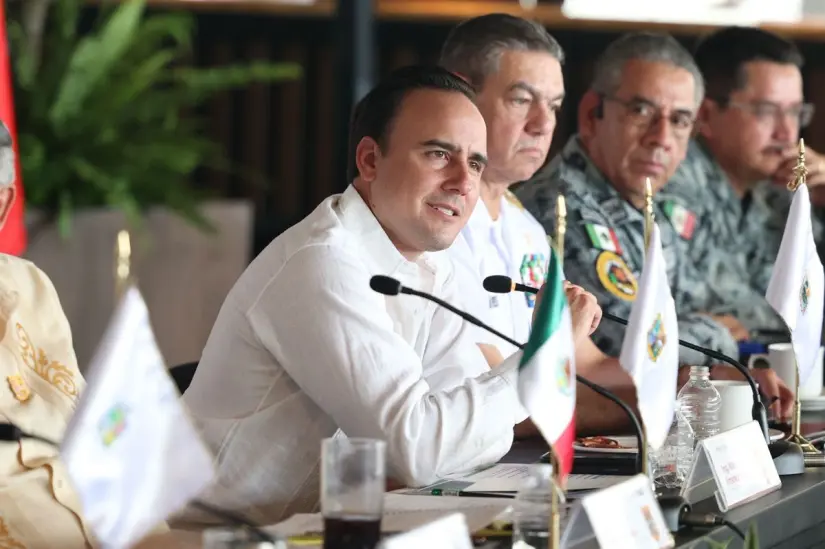 Manolo Jiménez durante la Tercera Reunión Regional Noreste de Seguridad Pública / Foto: Gobierno de Coahuila