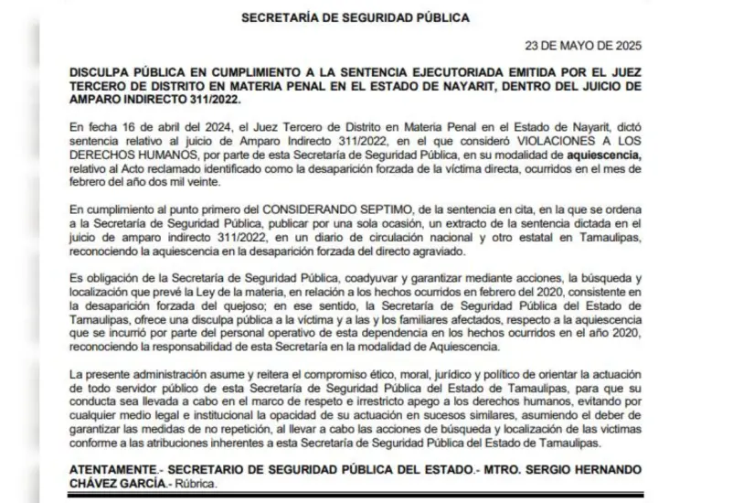 Foto: Periódico Oficial del Estado de Tamaulipas. Foto: Carlos García