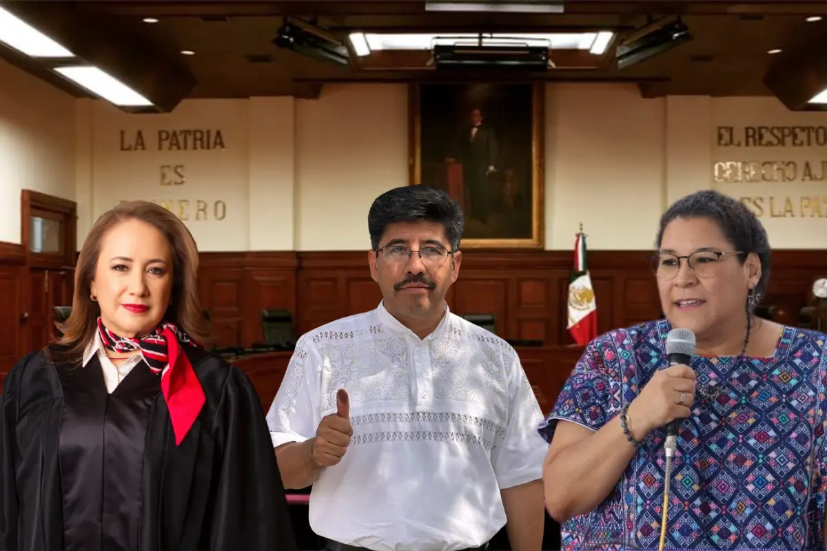 Pleno de la SCJN y Hugo Aguilar Ortiz. Foto: Suprema Corte de Justicia de la Nación / X (@HugoAguilarOrti) (@LeniaBatres) (@YasminEsquivel_)