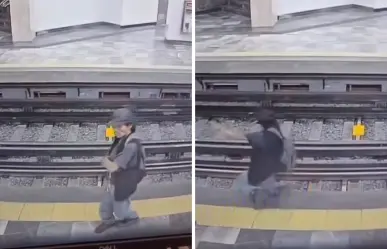 VIDEO | Hombre intoxicado cae a las vías del Metro de CDMX y desata críticas por falta de vigilancia