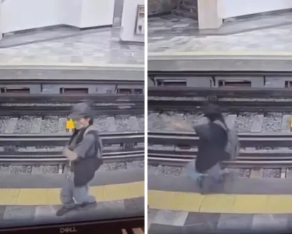 VIDEO | Hombre intoxicado cae a las vías del Metro de CDMX y desata críticas por falta de vigilancia