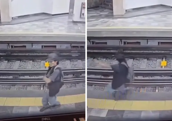 VIDEO | Hombre intoxicado cae a las vías del Metro de CDMX y desata críticas por falta de vigilancia