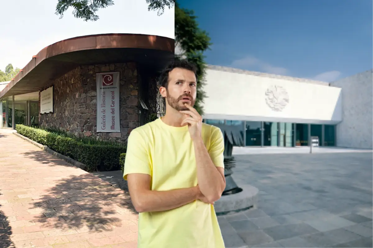 Museo del Caracol y Museo de Antropología e Historia, Chico en interrogación. Foto: museosdemexico.com y Freepik| Canva