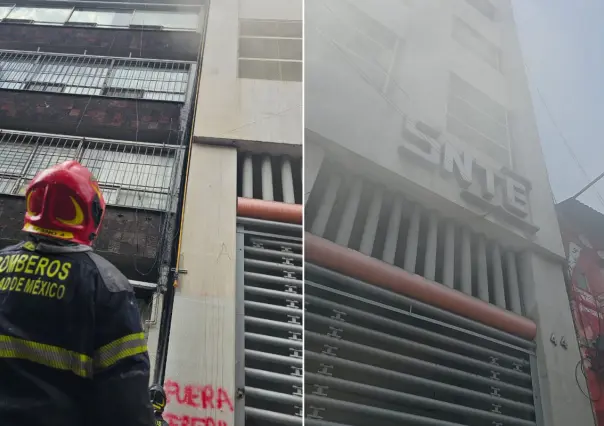 CETEG  incendia y vandaliza edificio del SNTE en CDMX, bomberos tuvieron que intervenir