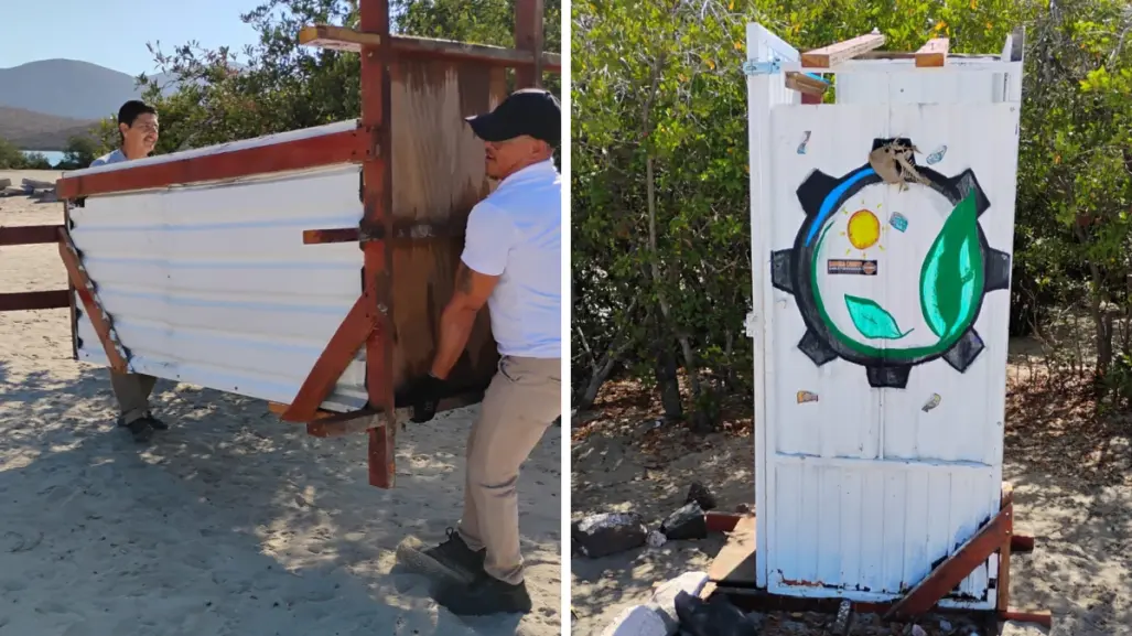 Retiran baño clandestino en playa Pichilingue en La paz: estaba entre los manglares
