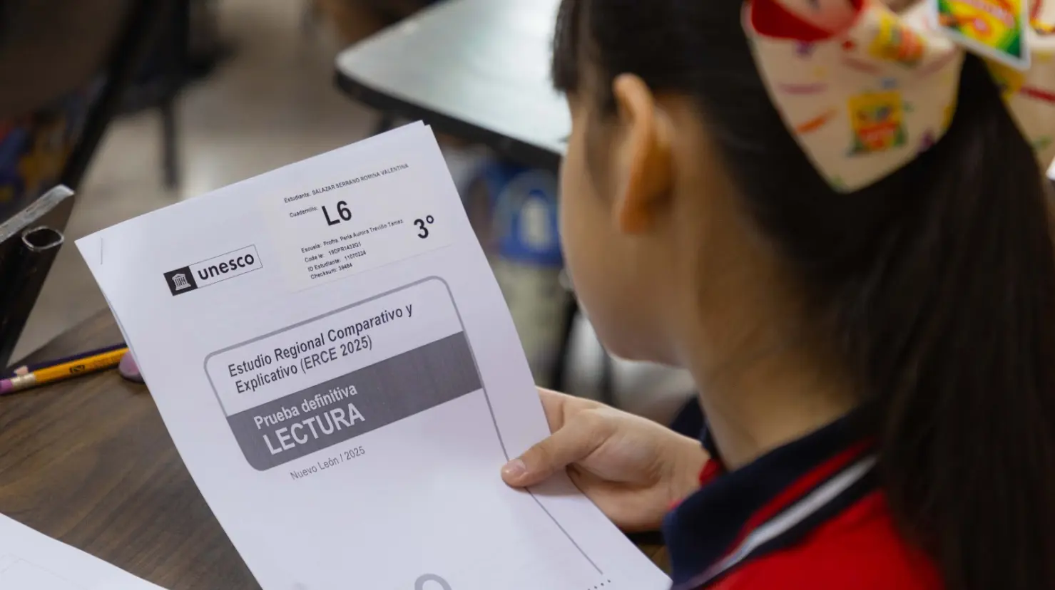 La prueba de la Unesco, valora los aprendizajes en lectura, escritura y matemáticas, en tercero y sexto de primaria, además de incluir la asignatura de Ciencias en sexto de primaria. Foto: Gobierno de Nuevo León.