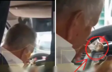 VIDEO | Captan a chofer de combi en Edomex consumiendo presuntas drogas durante su trabajo