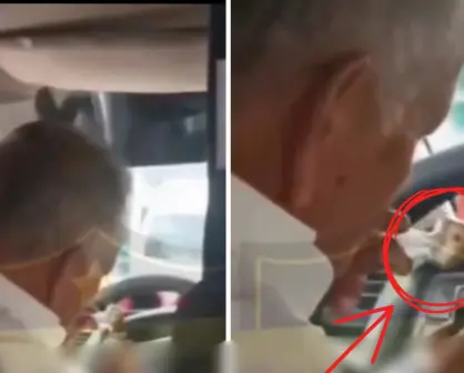 VIDEO | Captan a chofer de combi en Edomex consumiendo presuntas drogas durante su trabajo