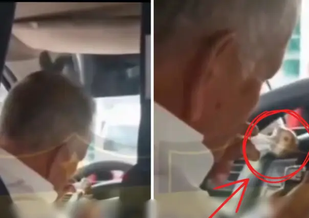 VIDEO | Captan a chofer de combi en Edomex consumiendo presuntas drogas durante su trabajo