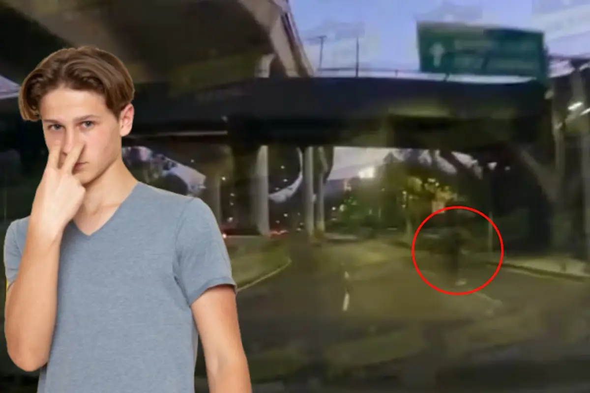 Hombre arrojando piedras a un auto en periférico, chico enojado. Foto: captura de pantalla y canva