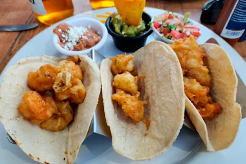 Tacos de camarón en El Zarape. Foto: Carta Menú.