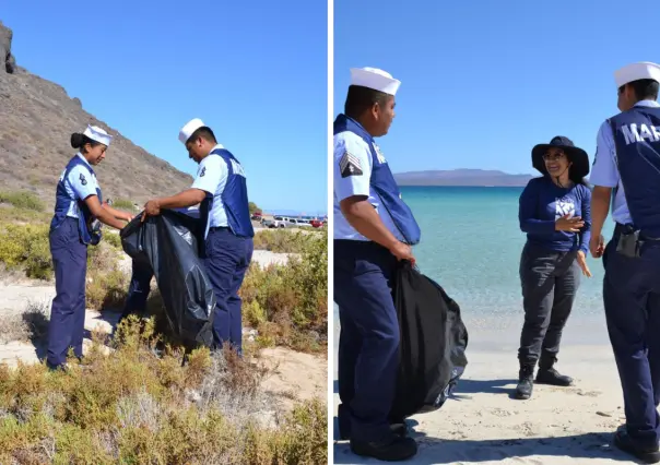 Marina se suma a Campaña Nacional de Limpieza de Playas en BCS