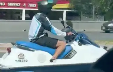 ¿Moto... de agua? Graban curioso vehículo circulando en Garza Sada en Monterrey l VIDEO
