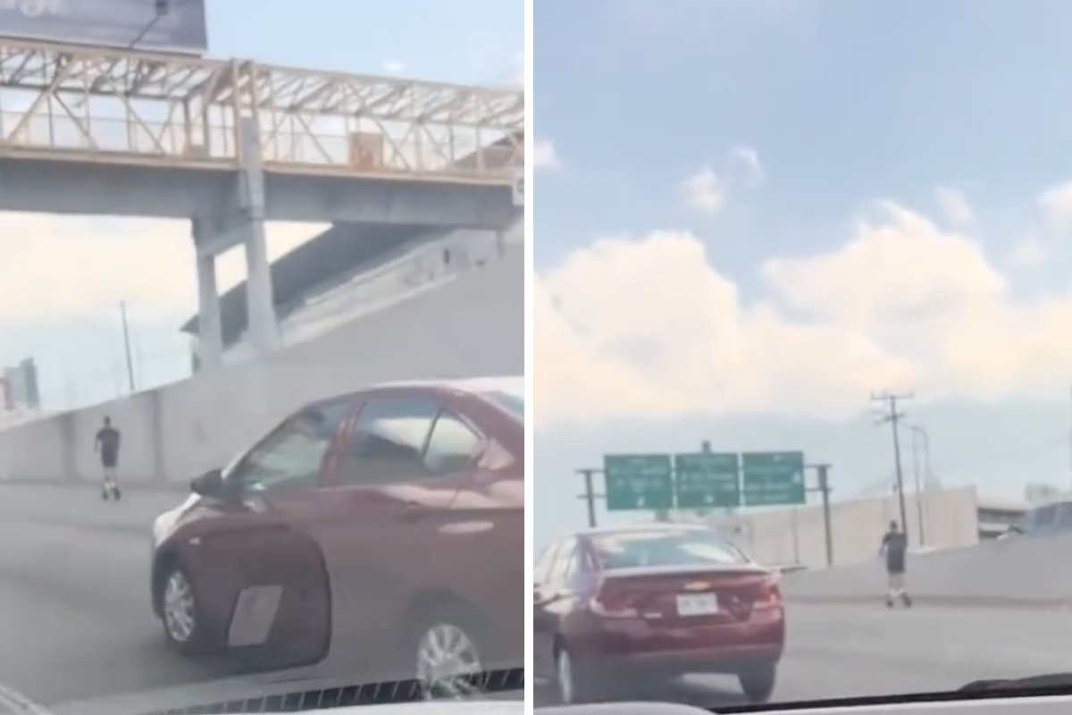 VIDEO I Captan a joven circulando en scooter en plena avenida Gonzalitos