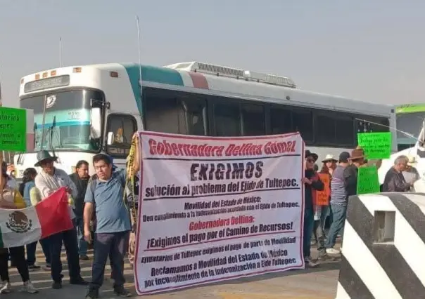 Bloqueo en el CEM: ejidatarios exigen pago por terrenos expropiados en Tultepec