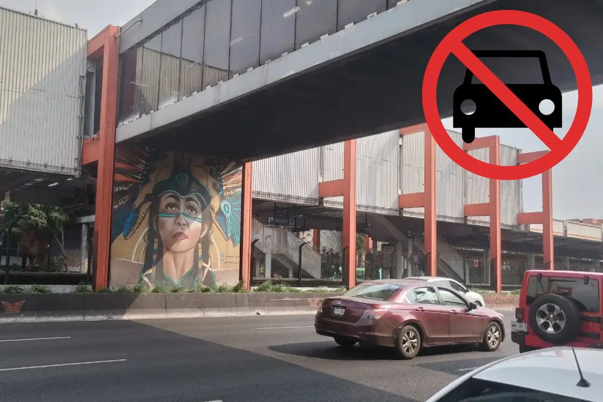 Autos circulando por CDMX, símbolo de auto prohibido Foto: Canva