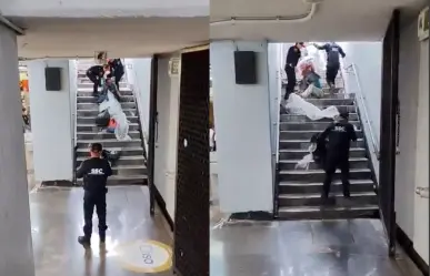 VIDEO | policías del Metro de CDMX sacan arrastrando a indigente de las instalaciones
